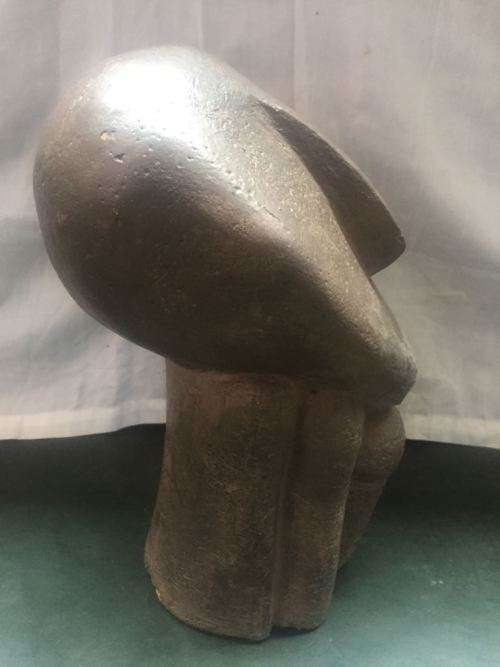 HIGHLY COLLECTABLE TERRACOTTA HEAD SCULPTURE BY WELL KNOWN ARTIST EZROM LEGAE