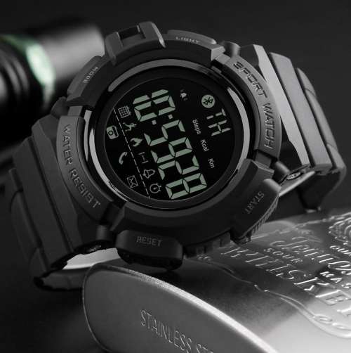NATO Military Digital Smart Sports Watch  Mens Waterproof Bluetooth with Fitness Tracking SKMEI 1245