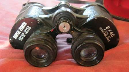 OLD PAIR OF BINOCULARS WITH CASE