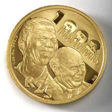 2007 MANDELA DE KLERK PROTEA 1OZ GOLD PROOF COI