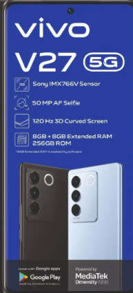 Vivo V27 5G 256GB 8GB RAM Dual SIM