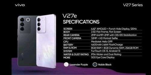 Vivo V27e 256GB Dual SIM Smartphone