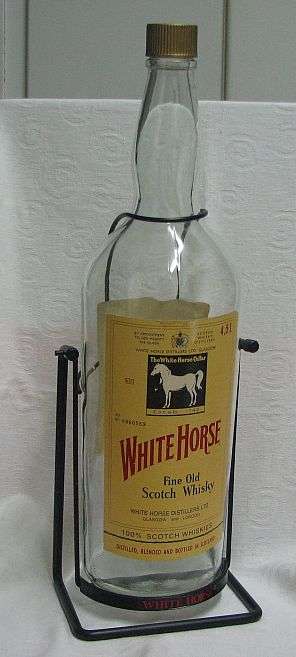 WHITE HORSE WHISKY BOTTLE (4.5L) ON METAL STAND - LARGE