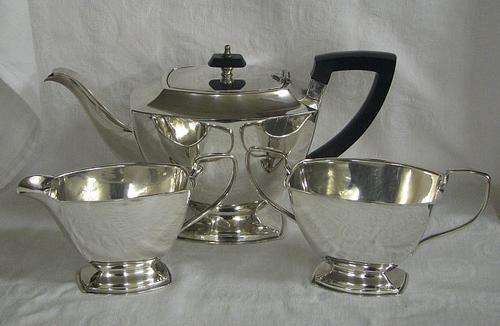 Silver Plate Tea Set - (3 Piece) - Made in England Reg 816174
