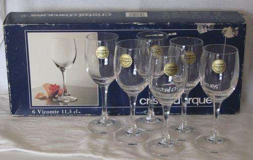 Set of 6 Cristal d'Arques Glasses 11.5cl - 24% Lead Crystal
