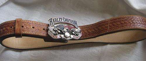 LEATHER GUN BELT WITH HARLEY DAVIDSON BUCKLE