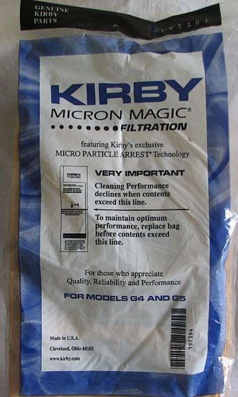 KIRBY Filter Bags x 8 - For Models G4 and G5