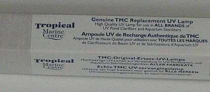 GENUINE TMC REPLACEMENT UV LAMP - Ultra Zap 15W UV Tube