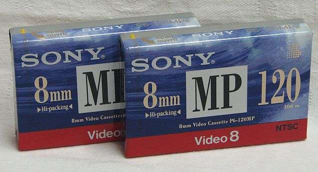 SONY 8mm VIDEO CASSETTE P6-120MP - (2 x Tapes, Brand New still sealed)