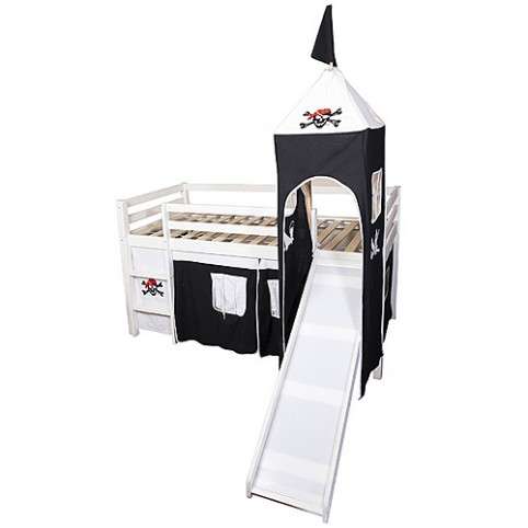 BOYS BUNK BED 1 WITH LADDER , SLIDE, UNDER TENT AND TOWER