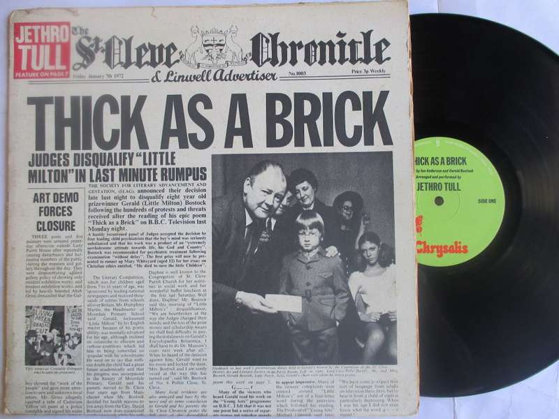 JETHRO TULL - THICK AS A BRICK - UK VG / VG ORIGINAL PRESS