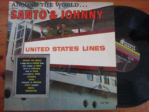 SANTOS & JOHNNY - AROUND THE WORLD WITH - USA EX / VG+