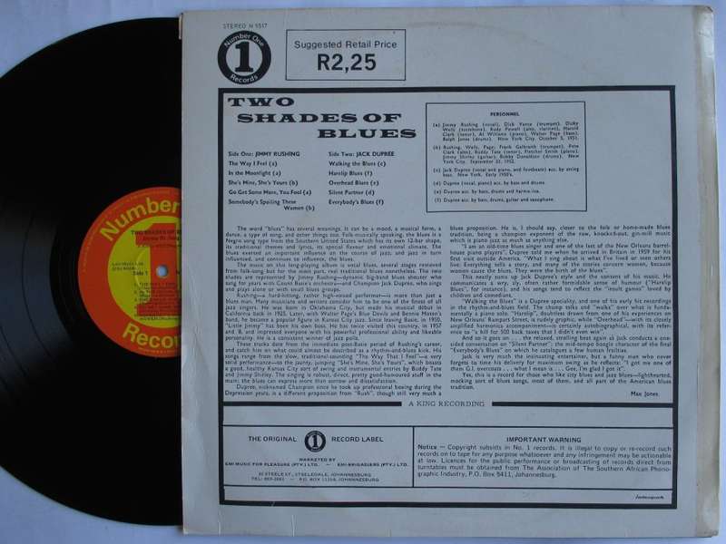 JIMMY RUSHING / JACK DUPREE - TWO SHADES OF BLUES - RSA VG / VG+