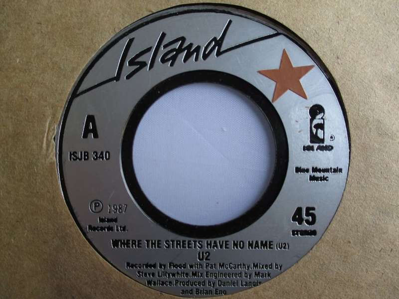 U2 - WHERE THE STREETS HAVE NO NAME / SILVER AND GOLD - 7" SINGLE - UK - NA / VG-