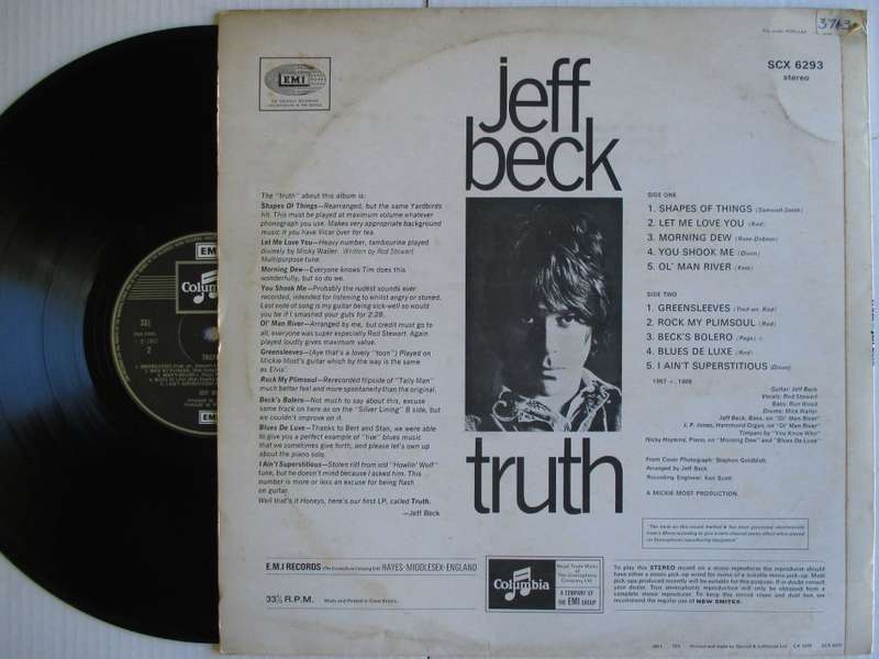 JEFF BECK - TRUTH - UK VG /VG