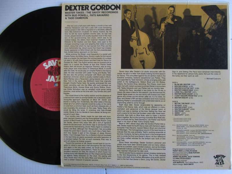 DEXTER GORDON - MASTER TAKES THE SAVOY RECORDINGS - USA VG+ /VG+