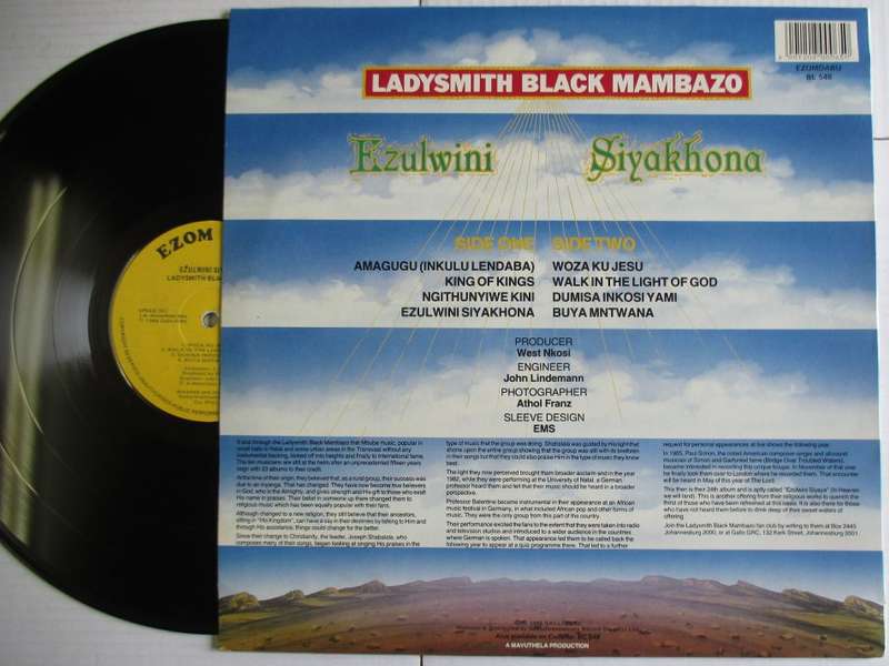 LADYSMITH BLACK MAMBAZO - EZULWINI SIYAKHONA - RSA EX / EX