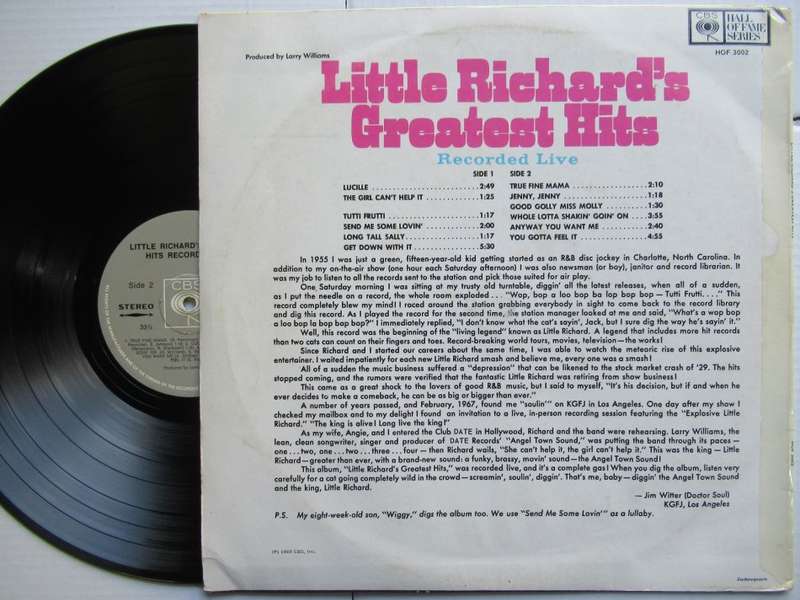 LITTLE RICHARD - LITTLE RICHARD'S GREATEST HITS - RSA - VG / VG-