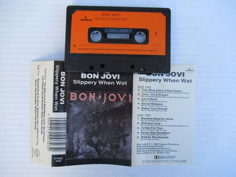 BON JOVI - SLIPPERY WHEN WET  - RSA - CASSETTE