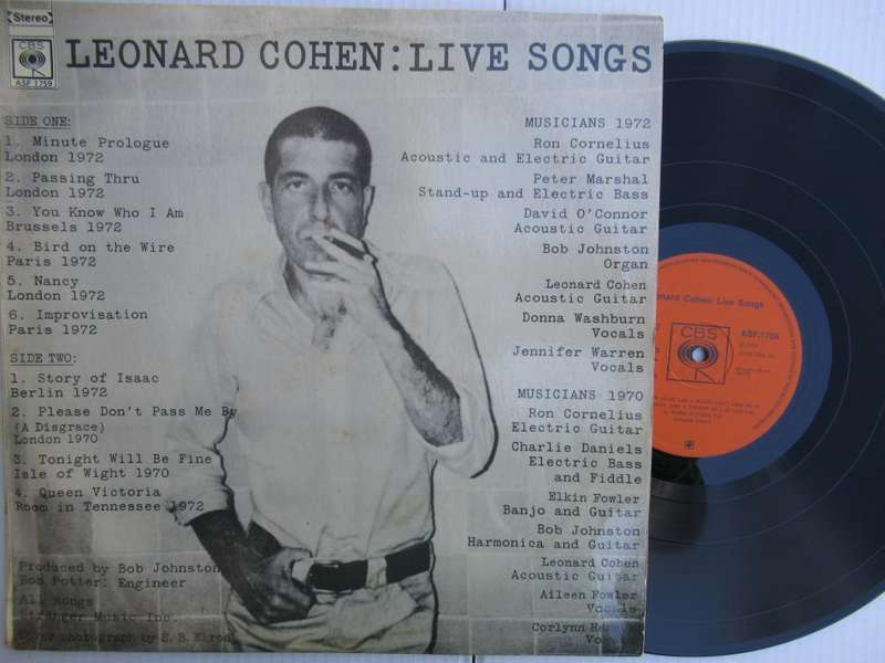 LEONARD COHEN - LIVE SONGS - RSA VG /VG