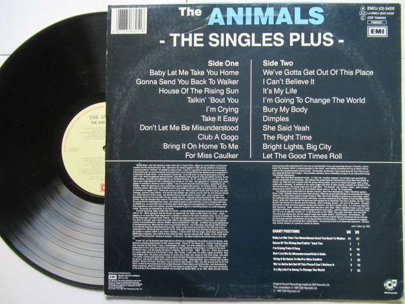 THE ANIMALS -  THE SINGLES PLUS - RSA - VG+ / VG+