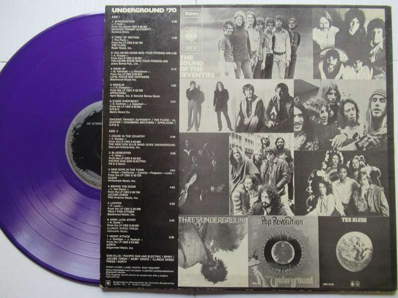 VARIOUS ARTISTS - UNDERGROUND 70 - GERMANY - VG+ / VG PURPLE VINYL