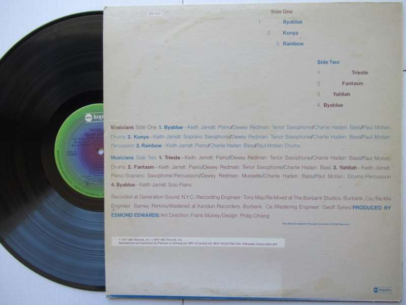 KEITH JARRETT - BYABLUE - CANADA VG /VG+
