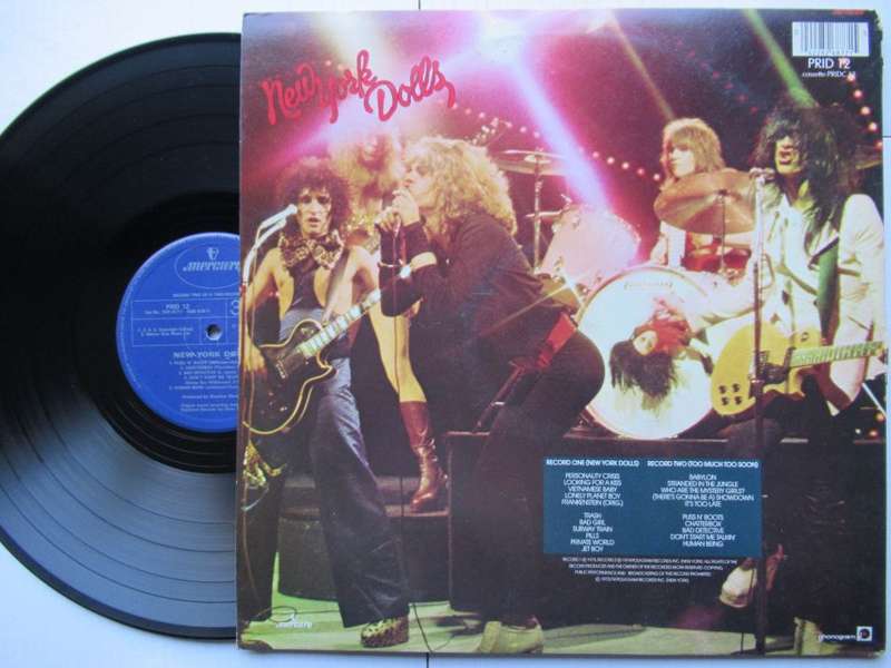 NEW YORK DOLLS - NEW YORK DOLLS & TOO MUCH TOO SOON - UK VG /VG+ 2 ALBUM GATEFOLD