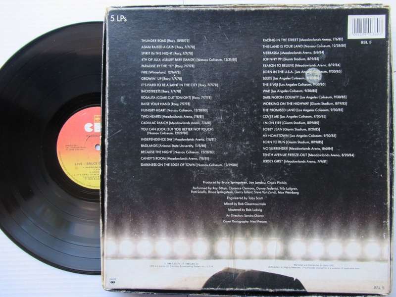 BRUCE SPRINGSTEEN & THE E STREET BAND - LIVE 1975-85 - RSA VG- /VG/ VG+ 5 LP