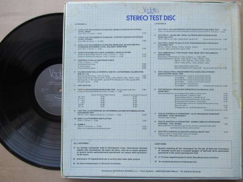 VEDETTE - STEREO TEST DISC -US VG+ /VG+ WITH STROBOSCOPE