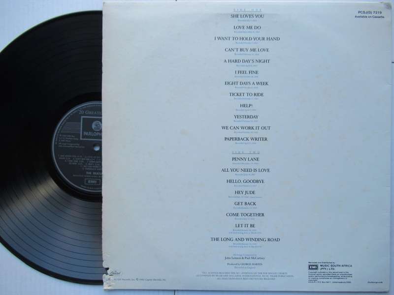 THE BEATLES - 20 GREATEST HITS - RSA - VG- /VG+ WITH INNER