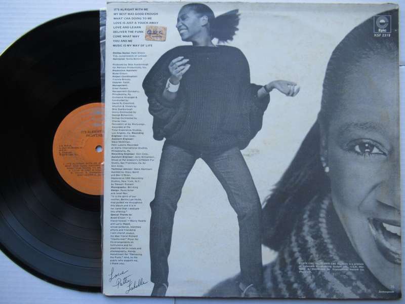 PATTI LA BELLE - IT'S ALRIGHT WITH ME - RSA - VG /VG+