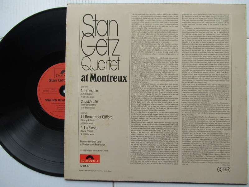 STAN GETZ QUARTET - AT MONTREUX - GERMANY VG /VG+