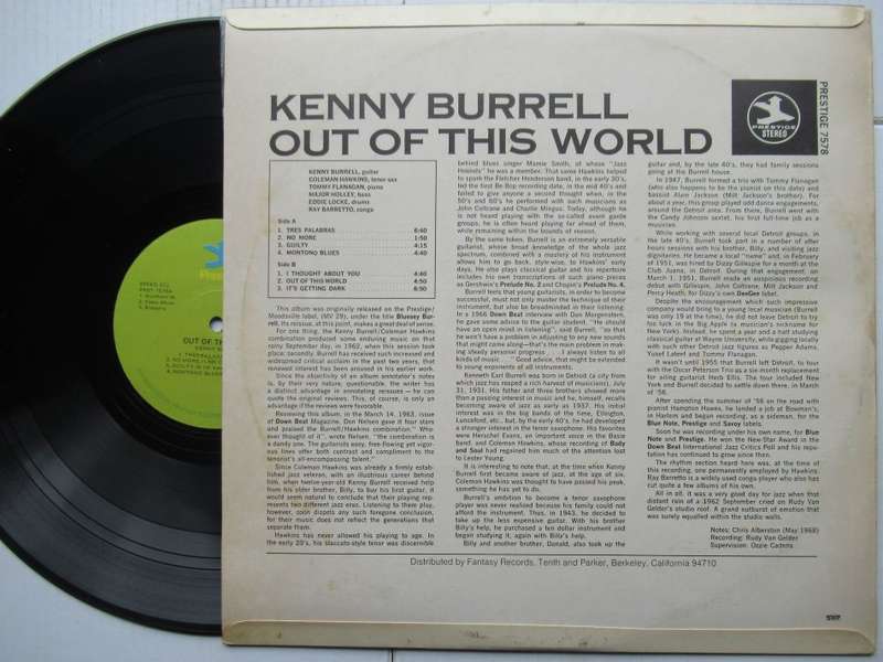 KENNY BURRELL - OUT OF THIS WORLD - RSA - VG / VG+