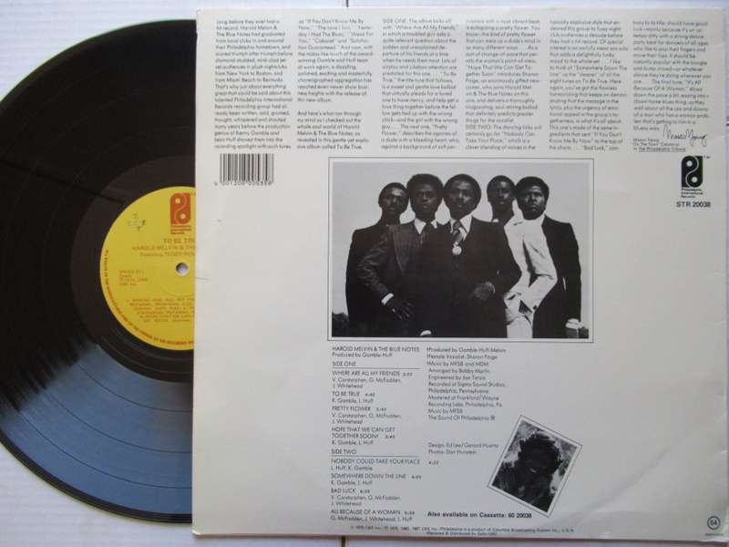 HAROLD MELVIN & THE BLUE NOTES - TO BE TRUE - RSA - VG /VG+