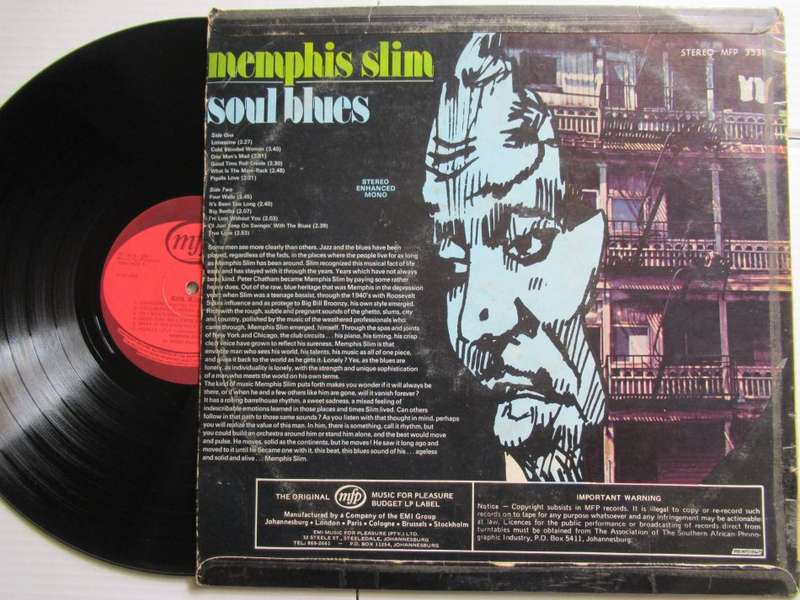 MEMPHIS SLIM - SOUL BLUES - RSA VG / VG-