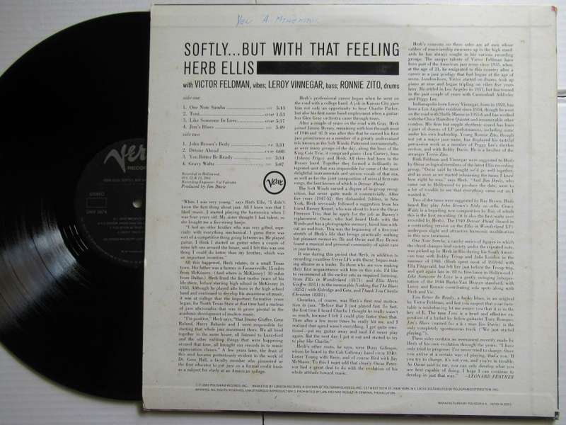 HERB ELLIS - SOFTLY BUT THAT FEELING - JAPAND VG /VG