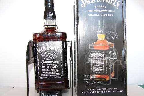Jack Daniels Whiskey Black Label 3LT and Cradle.