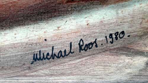 Michael Roos `1980` Abstract oil painting