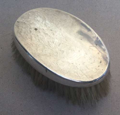 Hallmarked silver men's hairbrush, looks used by Boris Johnson