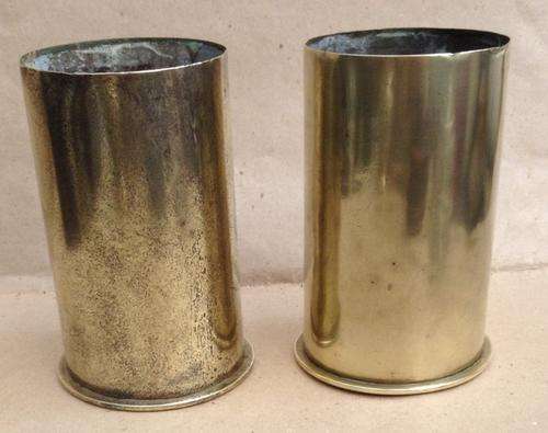 1899 pair of German made shells, fire damage, please see photos, postage R43.00
