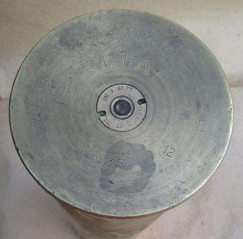 1975 90mm Shell Case    approx 352 mm height, .postage R48.00