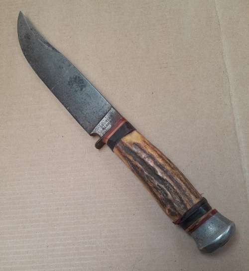 Solingen Germany  fixed blade knife with horn handle