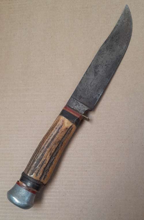Solingen Germany  fixed blade knife with horn handle