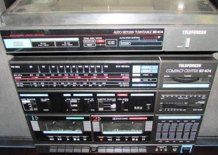 Retro Telefunken compact centre HP404.Turntable,radio,double tape deck.2 x speakers