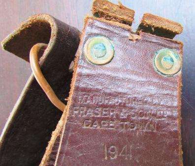Leather bandolier Fraser & Sond Ltd. Cape Town 1941. Cartridge artillary belt