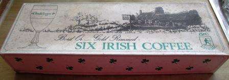 Retro Irish coffee glasses x 6 with gold rims. Liuminarc France boxed. Circa 1970's. As new