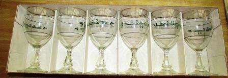 Retro Irish coffee glasses x 6 with gold rims. Liuminarc France boxed. Circa 1970's. As new
