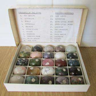 Specimen Gemstones - Treasures of the Earth. 25 x Samples. Egg Shaped. Boxed