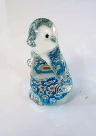 'PENGUIN'  Millefiori Glass Paperweight. Approximately 9 cms high